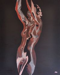 Frau, Acryl/&Ouml;l auf Leinwand, 80 x 100 cm